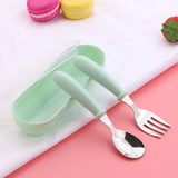Three Piece Stainless Steel Children's Cutlery Fork And Spoon