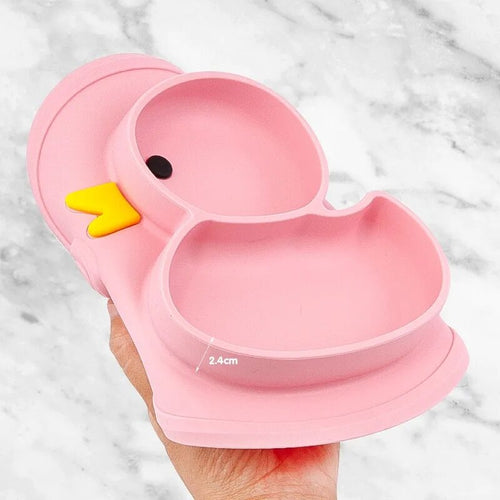 Baby Silicone Plate Non-Slip Feeding Tableware Sucker Bowl Sippy Cup Bibs Spoon Fork Sets for Baby-Led Weaning