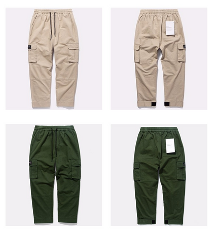High Street Tide brand multi-pocket function overalls men's beam pants