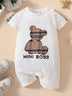 Baby MINI BOSS Bear Graphic Short Sleeve Jumpsuit - Minihomy