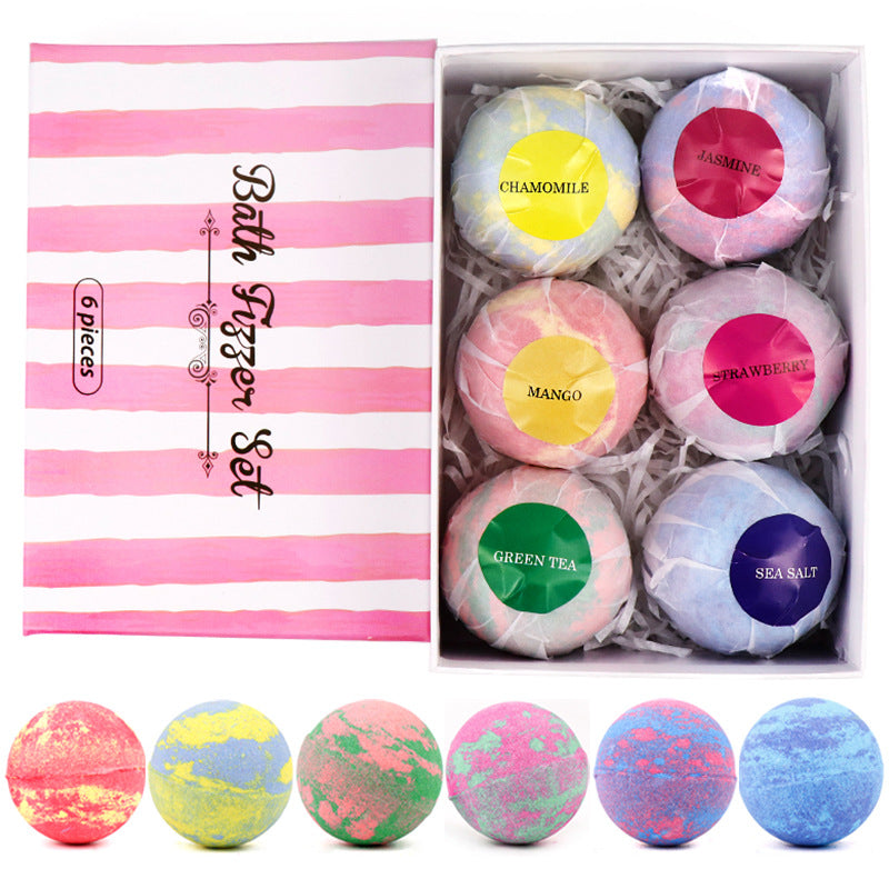 6 pcs Organic Bath Bombs Bubble Bath Mint Lavender Rose Flavor - Minihomy