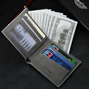 Men's short retro wallet Korean version of the multi-function cross section ultra-thin soft wallet