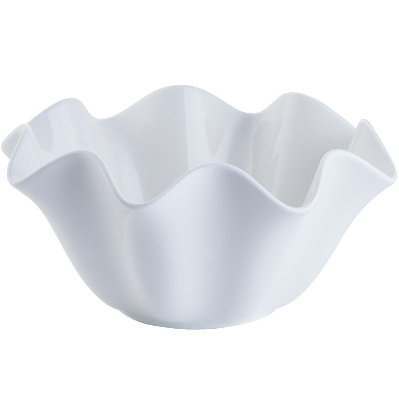 Creative Pure White Ceramic Bowl Crimp Sauce Dish