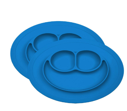 Children's meal pad with silicone smiling face plate