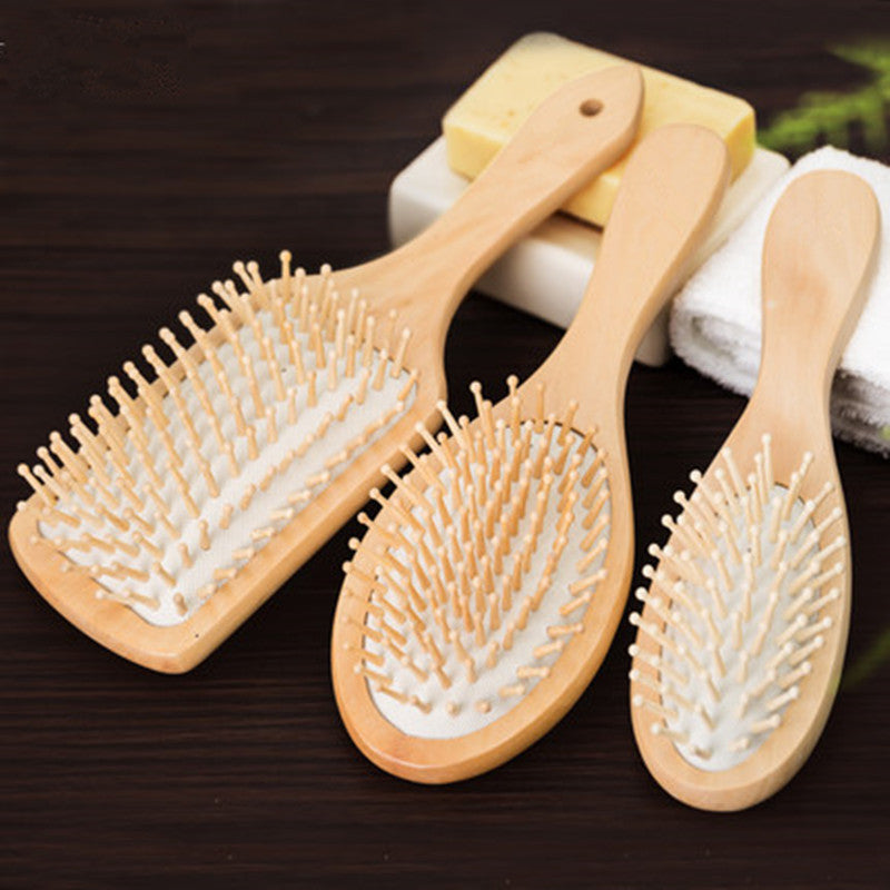 Wood Comb Professional Healthy Paddle Cushion Hair Loss Massage Brush