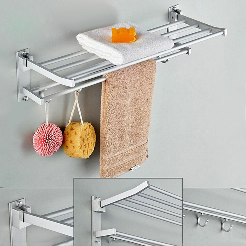 Bathroom shelf towel rack