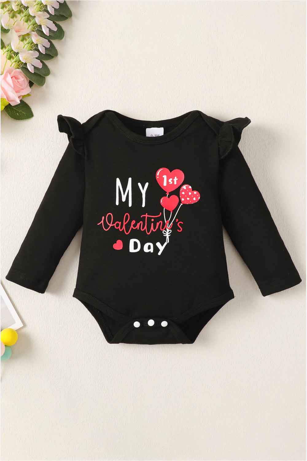 Baby Girl Graphic Bodysuit and Heart Print Pants Set - Minihomy