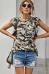 Camouflage Flutter Sleeve T-Shirt - Minihomy