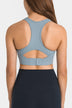 Cutout Racer Back Sports Bra - Minihomy