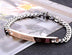 His Queen Her King Black Rose Gold Color Women's Male Chain Crystal Couple Bracelet - Minihomy