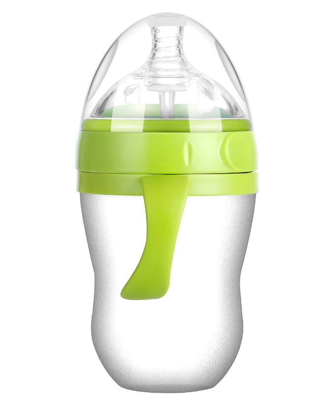 Baby's bottle with spoon