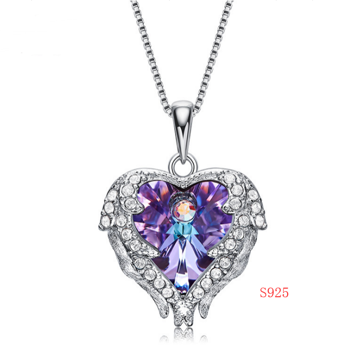 Elements Crystal S925 Sterling Silver Angel Necklace - Minihomy