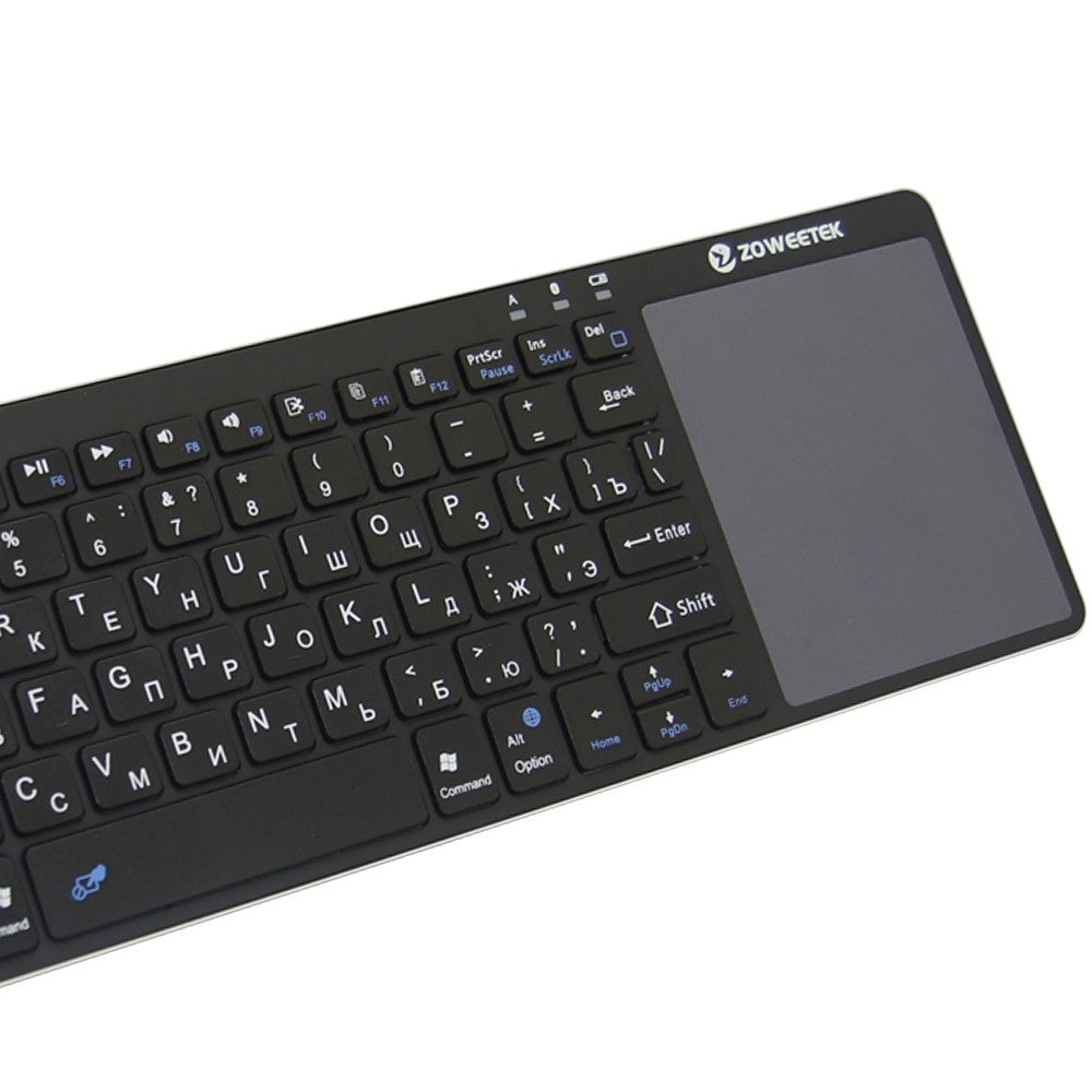 Zoweetek k12bt-1 Mini Wireless Bluetooth Keyboard Russian English Spanish Touchpad For Smart Tv Box Pc Android Phone Pad - Minihomy