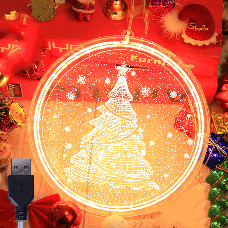 Led String Lamp Single 3d Hanging Lamp Christmas Home Decor - Minihomy