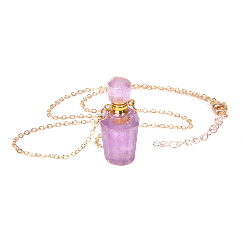 Perfume bottle crystal pendant necklace - Minihomy