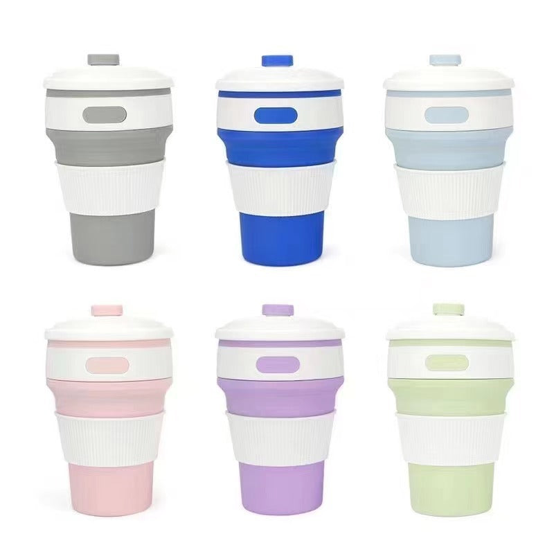 Silicone Portable Straw Water Folding Cup