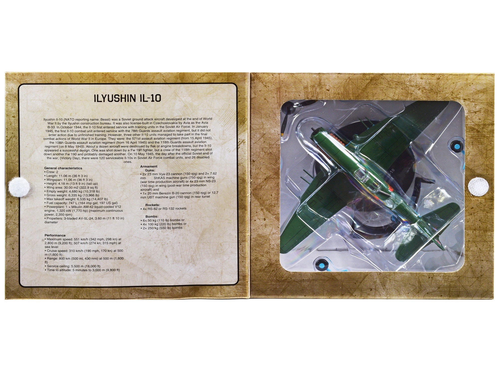 Ilyushin IL-10 Ground Attack Aircraft (USSR 1944) 1/72 Diecast Model by Warbirds of WWII - Minihomy