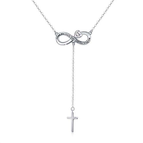Infinity Cross Sterling Silver Lucky Y Necklace Jewelry