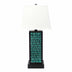 13 X 15 X 30.75 Black Metal With Teal Brick Pattern - Table Lamp - Minihomy