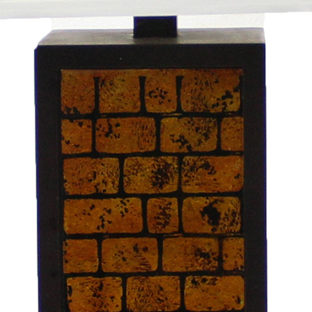 13 X 15 X 30.75 Black Metal With Yellow Brick Pattern - Table Lamp - Minihomy