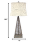 15 X 13 X 28.5 Tan Industrial Metal With Gentle Linen Shade - Table Lamp - Minihomy