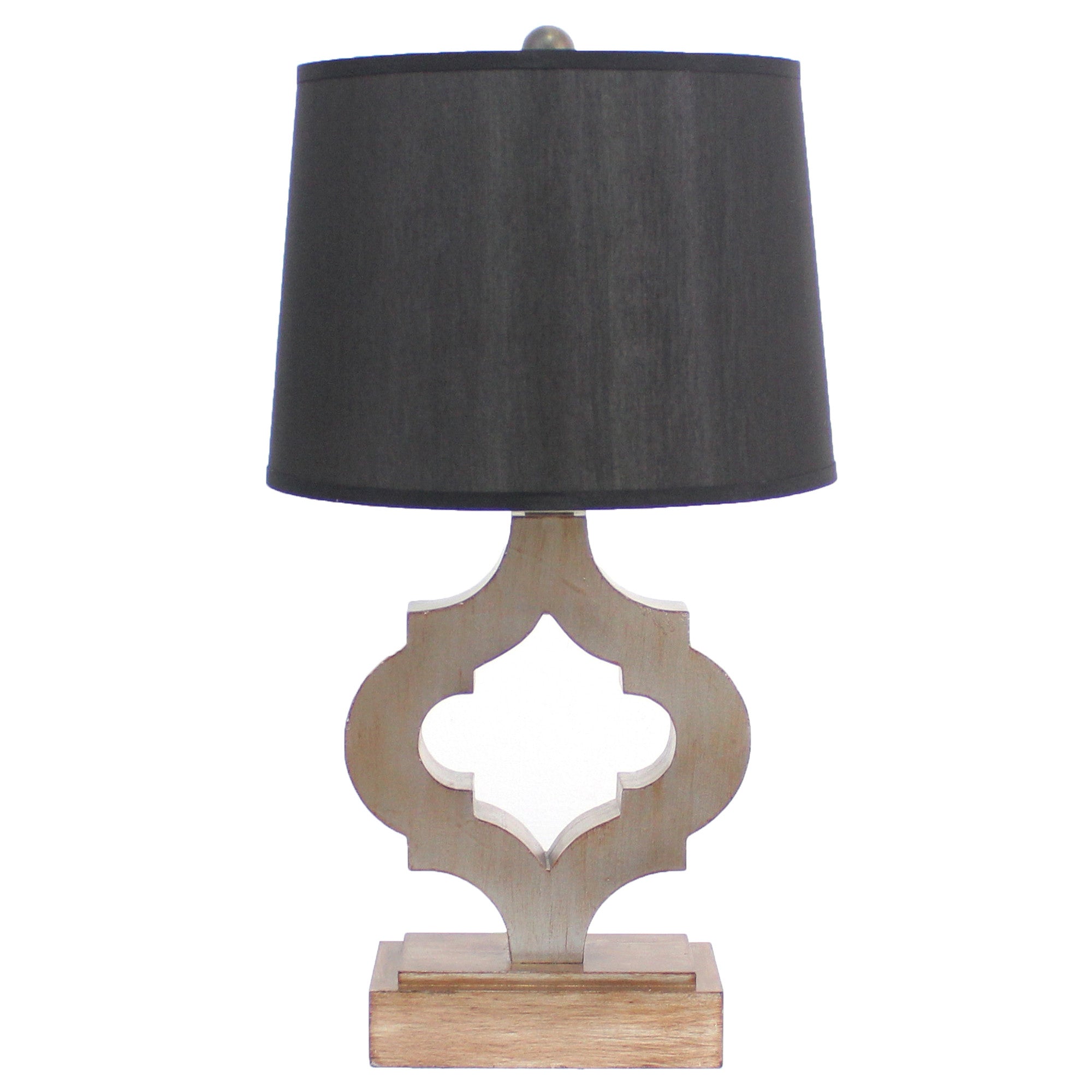 12 X 14 X 25.25 Black Traditional Wooden Linen Shade - Table Lamp - Minihomy