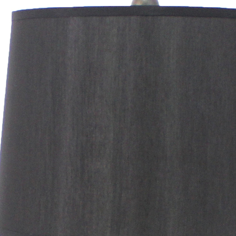 12 X 14 X 25.25 Black Traditional Wooden Linen Shade - Table Lamp - Minihomy