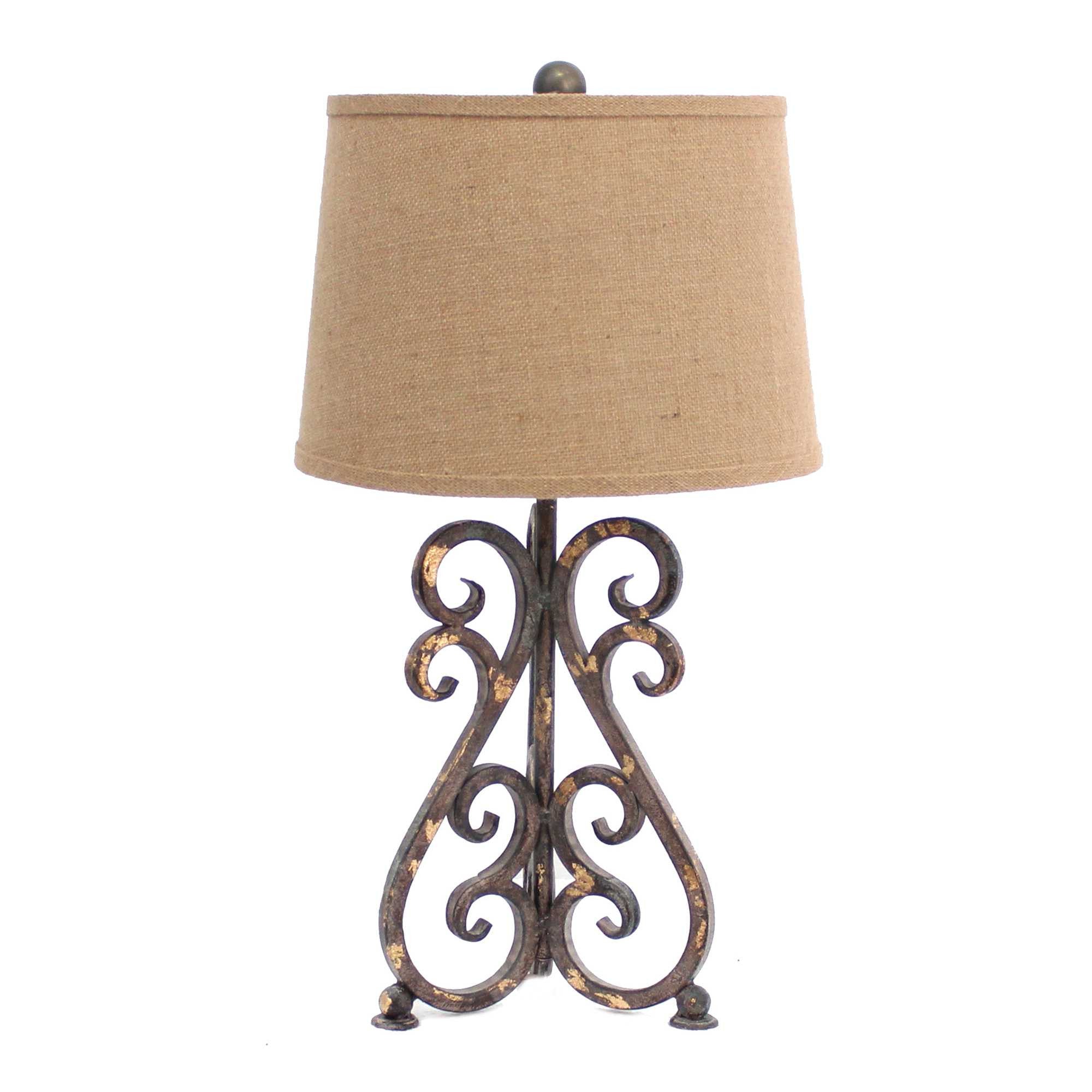 13 X 11 X 23.75 Bronze Vintage Metal Khaki Linen Shade - Table Lamp - Minihomy