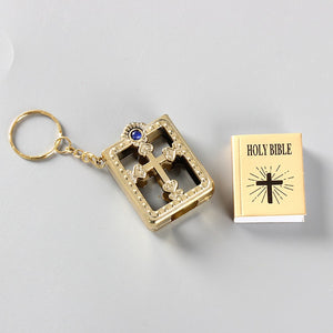 Mini HOLY Bible Keychain Religious Christian Jesus Cross Key Chain Women Prayer God Bless Gift Souvenirs Keyring - Minihomy