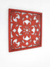 1 X 24 X 24 Red Vintage Floral - Wall Plaque - Minihomy