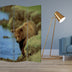 1" X 48" X 72" Multi Color Wood Canvas Bear  Screen - Minihomy