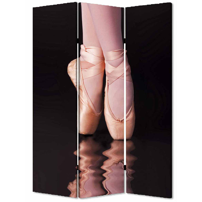 1" X 48" X 72" Multi Color Wood Canvas Ballet  Screen - Minihomy