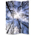 1" X 48" X 72" Multi Color Wood Canvas Forest  Screen - Minihomy