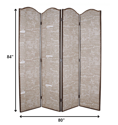 1 X 80 X 84 Tan Wood Galore  Screen - Minihomy