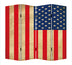 1" X 84" X 84" Multi Color Wood Canvas American Flag  Screen - Minihomy