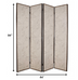 1 X 84 X 84 Beige Wood & Fabric Chateau  Screen - Minihomy