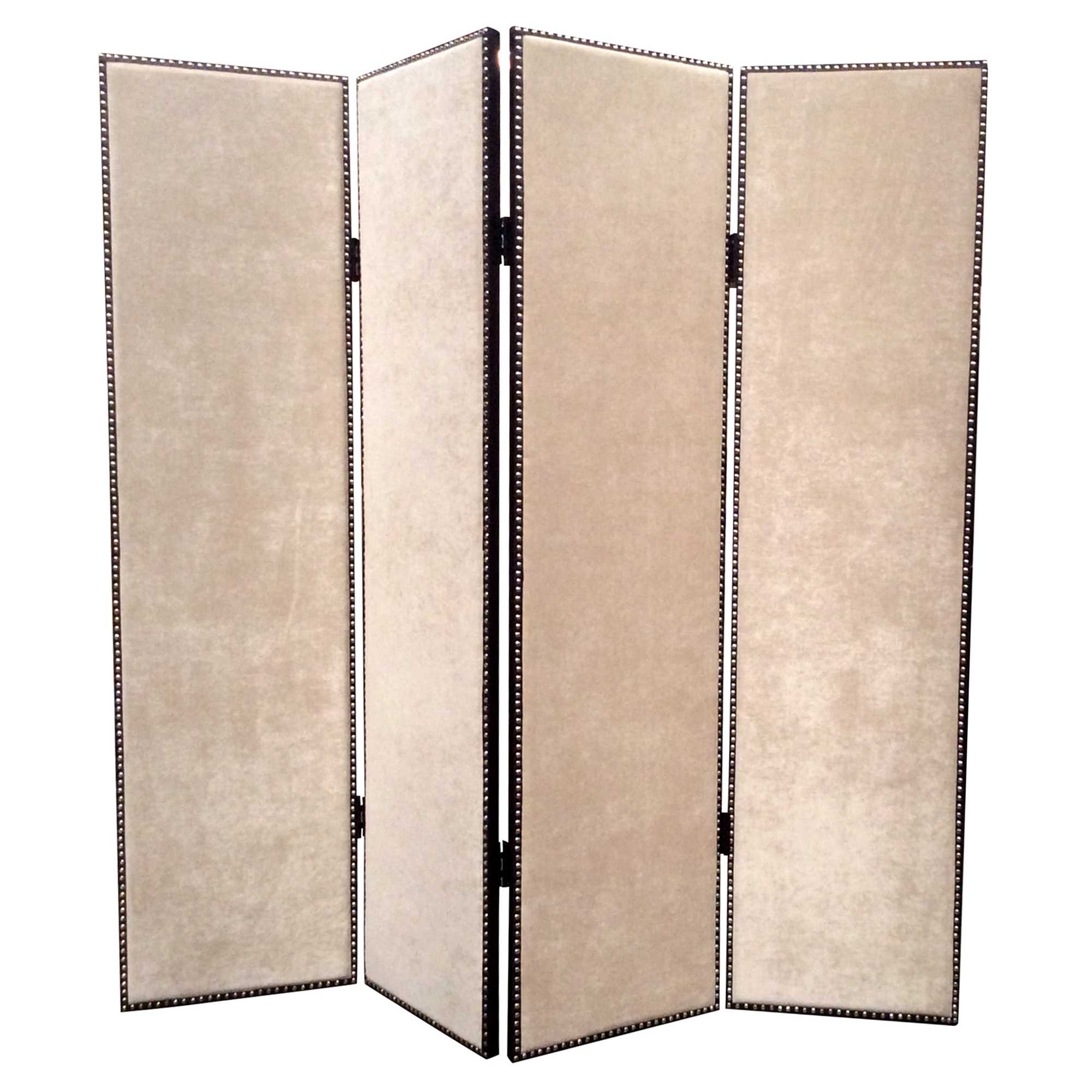 1 X 84 X 84 Beige Wood & Fabric Chateau  Screen - Minihomy