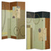 1" X 48" X 72" Multi Color Wood Canvas 3 Panel Screen - Minihomy