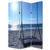 1" X 48" X 72" Multi Color Wood Canvas Seaside Serenity  Screen - Minihomy