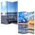 1" X 48" X 72" Multi Color Wood Canvas Seaside Serenity  Screen - Minihomy