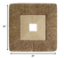 1 X 26 X 26 Brown Concave Square Double Layer Ribbed  Wall Plaque - Minihomy