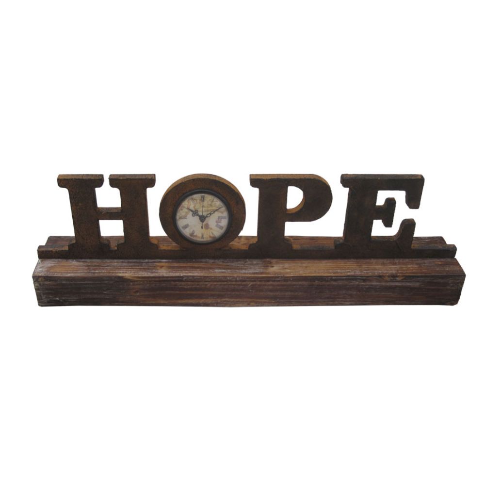 1" X 23" X 3" Brown Wood Decor  Clock - Minihomy