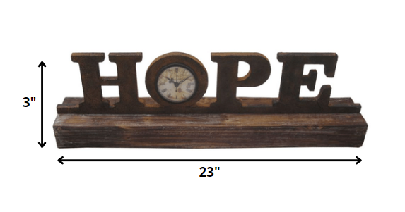 1" X 23" X 3" Brown Wood Decor  Clock - Minihomy