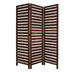 1" X 63" X 72" Brown 3 Panel Solid Wood Fortress  Screen - Minihomy