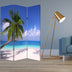 1 X 48 X 72 Multi Color Wood Canvas Paradise  Screen - Minihomy