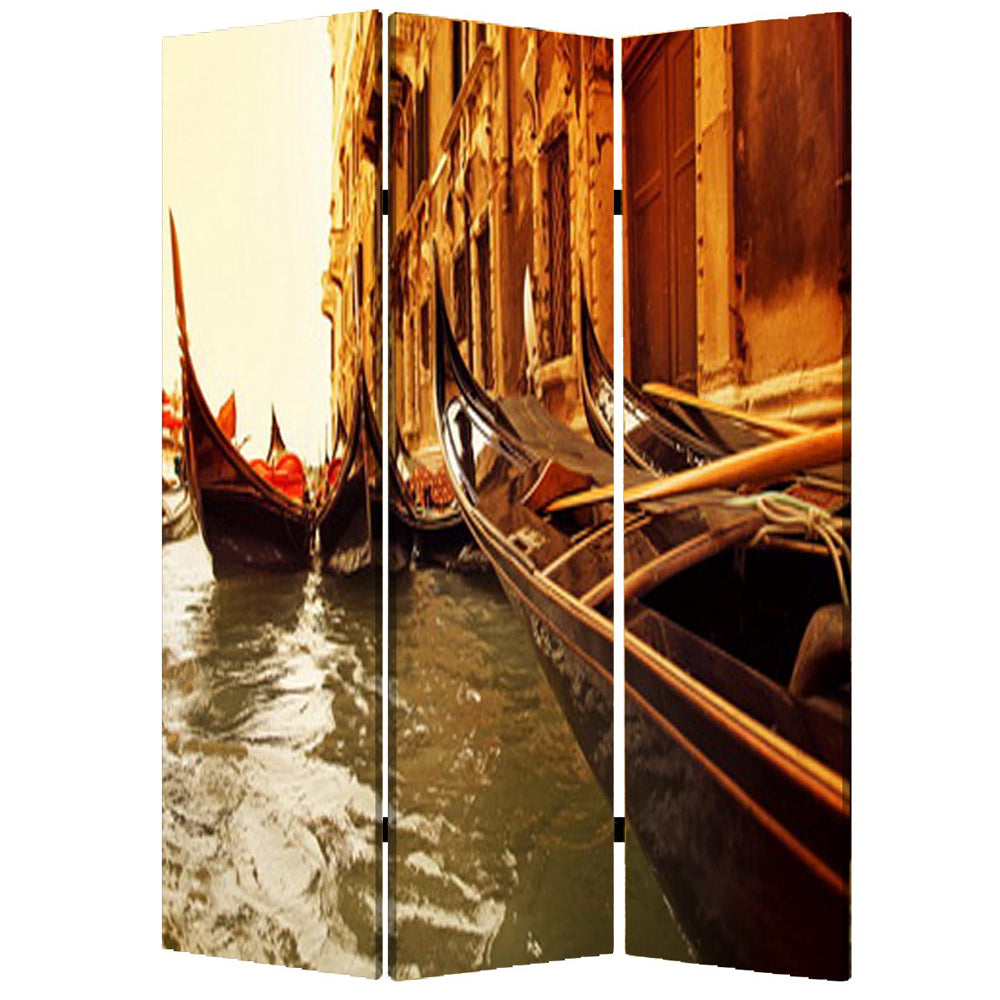 1" X 48" X 72" Multi Color Wood Canvas Venice  Screen - Minihomy