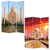 1" X 48" X 72" Multi Color Wood Canvas Taj Mahal  Screen - Minihomy