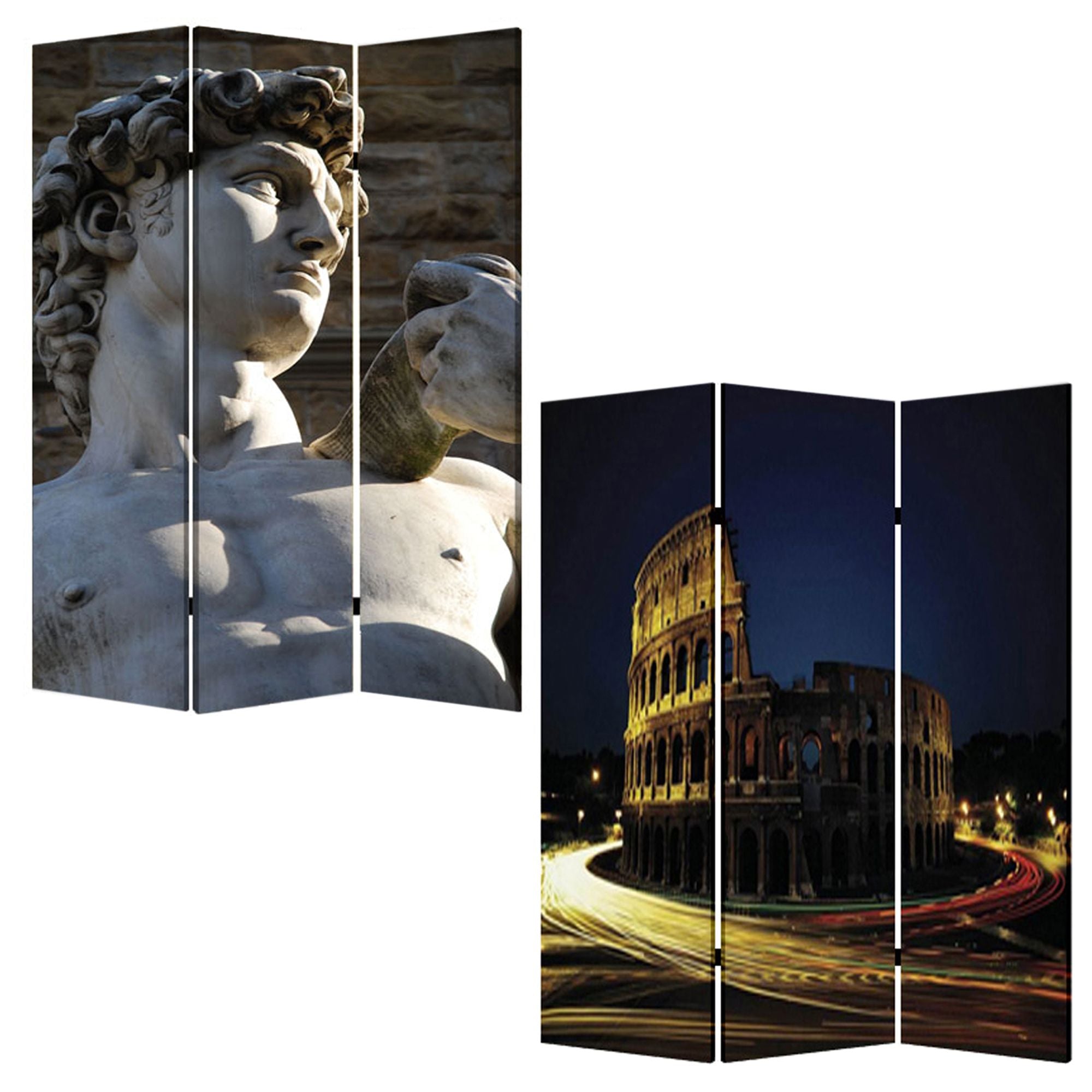 1" X 48" X 72" Multi Color Wood Canvas Rome  Screen - Minihomy