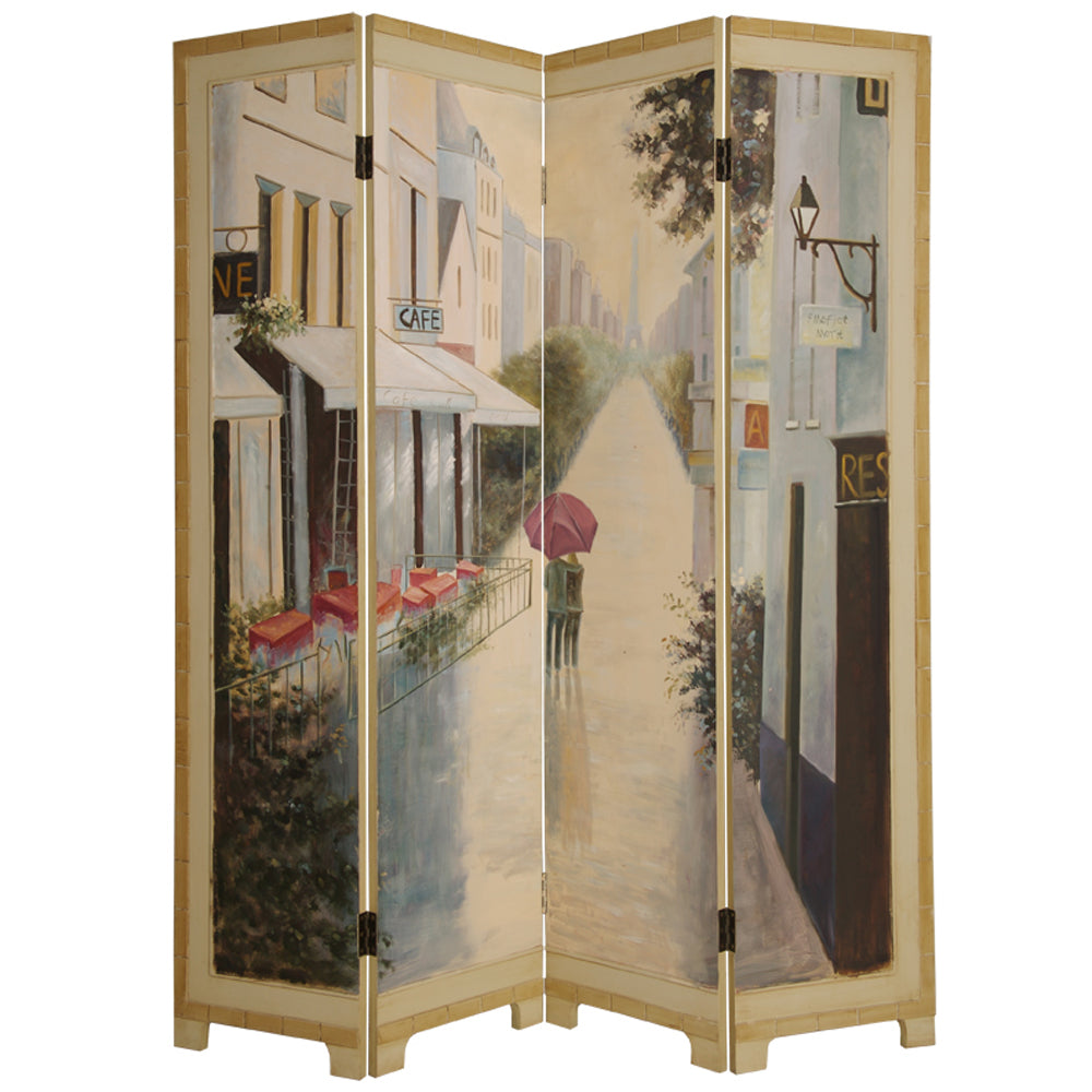 1" X 64" X 72" Multi Color Paris Promenade Wood  Screen - Minihomy