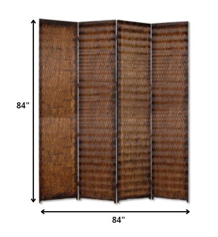 1" X 84" X 84" Brown Wood  Screen - Minihomy